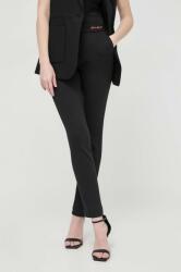 Karl Lagerfeld pantaloni femei, culoarea negru, mulata, high waist PPYH-SPD145_99X
