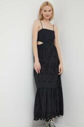 Desigual rochie din bumbac culoarea negru, maxi, evazati PPYH-SUD22S_99X