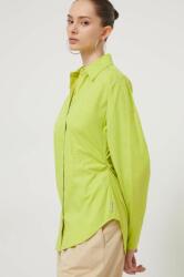 HUGO BOSS cămașă din bumbac femei, culoarea verde, cu guler clasic, slim 50506844 PPYH-BDD00F_77X