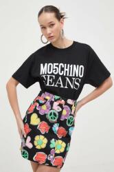 Moschino Jeans tricou din bumbac femei, culoarea negru PPYH-TSD0P5_99X
