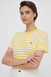Ralph Lauren tricou din bumbac femei, culoarea galben PPYH-TSD03R_10X