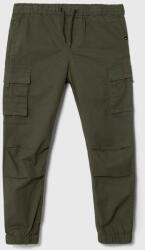 Quiksilver pantaloni copii UPCARGO culoarea verde, neted PPYH-SPB07W_78X