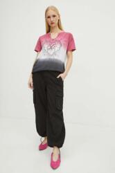 Medicine pantaloni de bumbac femei, culoarea negru, medium waist ZPYH-SPD021_99X