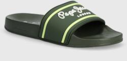 Pepe Jeans papuci SLIDER LOGO B culoarea verde PPYH-KLB01R_79X