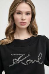 KARL LAGERFELD bluza femei, culoarea negru, cu imprimeu PPYH-BLD126_99X