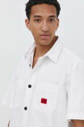 HUGO BOSS cămașă din bumbac bărbați, culoarea alb, cu guler clasic, relaxed 50495912 PPYH-KDM0AI_00X