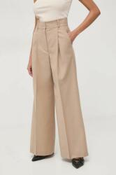 Ivy Oak pantaloni din lână culoarea bej, lat, high waist IO115169 PPYH-SPD0DM_80X
