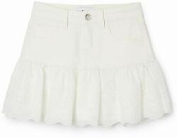 Desigual fusta denim pentru copii culoarea alb, mini, evazati PPYH-SDG02S_00X