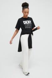 DKNY pantaloni de trening culoarea bej, neted PPYH-SPD01U_08X