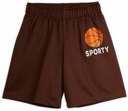 Mini Rodini pantaloni scurți copii Basket culoarea maro, cu imprimeu PPYH-SZK00U_88X