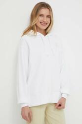 Calvin Klein hanorac de bumbac femei, culoarea alb, cu glugă, imprimeu J20J223087 PPYH-BLD0NY_00X