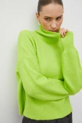Samsøe Samsøe pulover de lână femei, culoarea verde, light, cu turtleneck 9BYY-SWD18E_77X