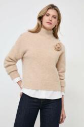 Custommade pulover de lana femei, culoarea maro, călduros, cu turtleneck PPYH-SWD027_88X