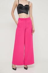 Silvian Heach pantaloni femei, culoarea roz, lat, high waist MPYH-SPD00I_30X