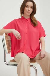 Benetton camasa femei, culoarea roz, cu guler clasic, relaxed PPYH-KDD0CK_34X