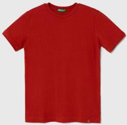 Benetton tricou de bumbac pentru copii culoarea rosu, neted PPYH-TSB08U_33X