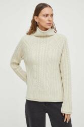 Lovechild pulover de lână femei, culoarea bej, cu guler 8814164 PPYH-SWD08B_01X