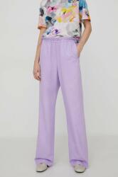 Stine Goya pantaloni de bumbac Carola Solid culoarea violet, drept, high waist SG5800 PPYH-SPD0CR_04X