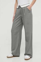 Hollister Co Hollister Co. pantaloni femei, culoarea gri, lat, high waist PPYH-SPD10P_90X