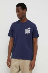 Levi's tricou din bumbac barbati, culoarea albastru marin, cu imprimeu PPYH-TSM0GY_59X