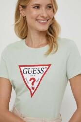 Guess tricou din bumbac culoarea verde 9BYX-TSD00N_07X