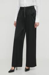 Sisley pantaloni femei, culoarea negru, lat, high waist PPYH-SPD0PY_99X