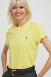 Ralph Lauren tricou din bumbac femei, culoarea galben PPYX-TSD07G_10X