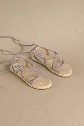 Manebi sandale din piele intoarsa Lace-Up Sandals femei, culoarea violet, P 7.4 Y0 PPYH-OBD325_04X