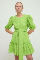 Silvian Heach rochie din bumbac culoarea verde, mini, evazati MPYH-SUD017_71X (GPP24272VE)