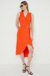 Morgan rochie culoarea portocaliu, midi, evazati PPYH-SUD1JD_22X