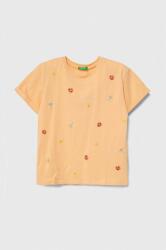 Benetton tricou de bumbac pentru copii culoarea portocaliu PPYH-TSG0B2_32X