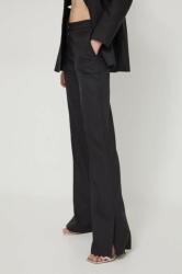 Hugo pantaloni femei, culoarea negru, drept, high waist 50510436 PPYH-SPD0J4_99X