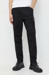 G-Star RAW pantaloni barbati, culoarea negru, cu fason cargo PPYH-SPM02N_99X