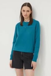 Tommy Hilfiger bluză femei, culoarea verde, cu imprimeu DW0DW17793 PPYH-BLD0UC_67X