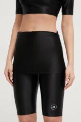 adidas by Stella McCartney pantaloni scurți femei, culoarea negru, uni, high waist IN3647 PPYH-SZD02C_99X