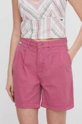 Pepe Jeans pantaloni scurti femei, culoarea roz, neted, high waist PPYH-SZD06U_30X