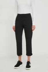 United Colors of Benetton pantaloni femei, culoarea negru, drept, high waist PPYH-SPD0O0_99X