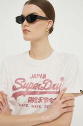 Superdry tricou din bumbac femei, culoarea roz PPYH-TSD1M8_34X