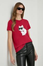 Karl Lagerfeld tricou din bumbac femei, culoarea rosu PPYX-TSD0CT_33X