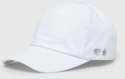 Chiara Ferragni șapcă de baseball din bumbac culoarea alb, neted PPYH-CAD01H_00X