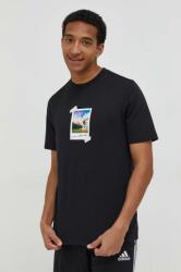 Adidas tricou din bumbac bărbați, culoarea negru, cu imprimeu IN6439 PPYH-TSM0BB_99X