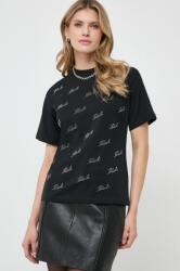 Karl Lagerfeld tricou din bumbac femei, culoarea negru PPYH-TSD0IG_99X