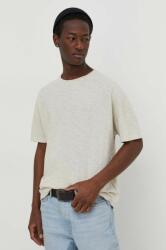American Vintage tricou din bumbac barbati, culoarea bej, neted PPYH-TSM12H_02X