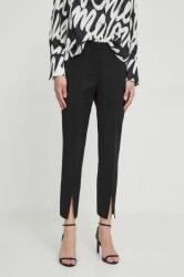 Sisley pantaloni femei, culoarea negru, mulata, high waist PPYH-SPD0PU_99X