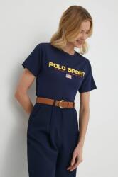 Ralph Lauren tricou din bumbac femei, culoarea albastru marin PPYH-TSD034_59X