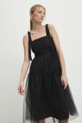 ANSWEAR rochie culoarea negru, mini, evazati BBYH-SSD02Z_99X