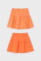 Zippy fusta din bumbac pentru copii 2-pack culoarea portocaliu, mini, evazati PPYH-SDG03S_32X