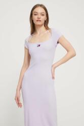 Tommy Hilfiger rochie culoarea violet, midi, mulată DW0DW17943 PPYH-SUD20K_04X