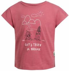Jack Wolfskin tricou de bumbac pentru copii TAKE A BREAK culoarea roz PPYH-TSG0KR_34X