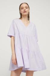Tommy Hilfiger rochie din bumbac culoarea violet, mini, evazați DW0DW17948 PPYH-SUD20N_04X